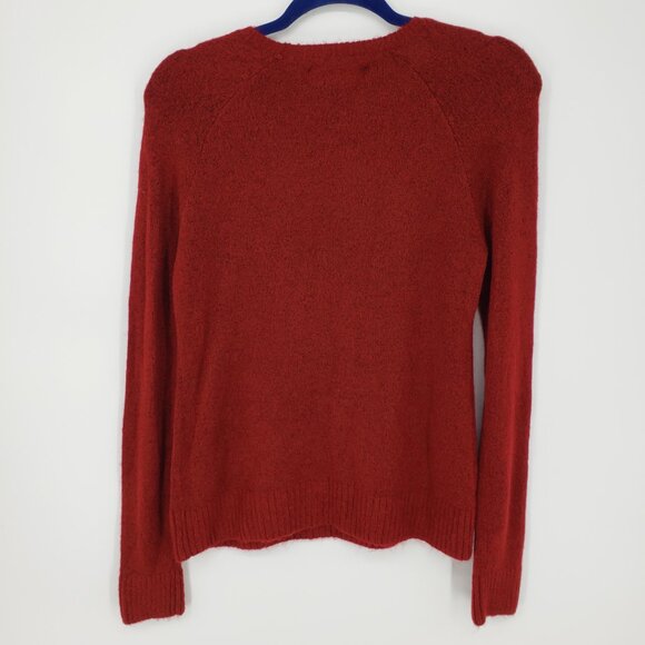 Abercrombie & Fitch Moose Logo Sweater M Pullover Crew Neck Marled Red - Picture 2 of 8